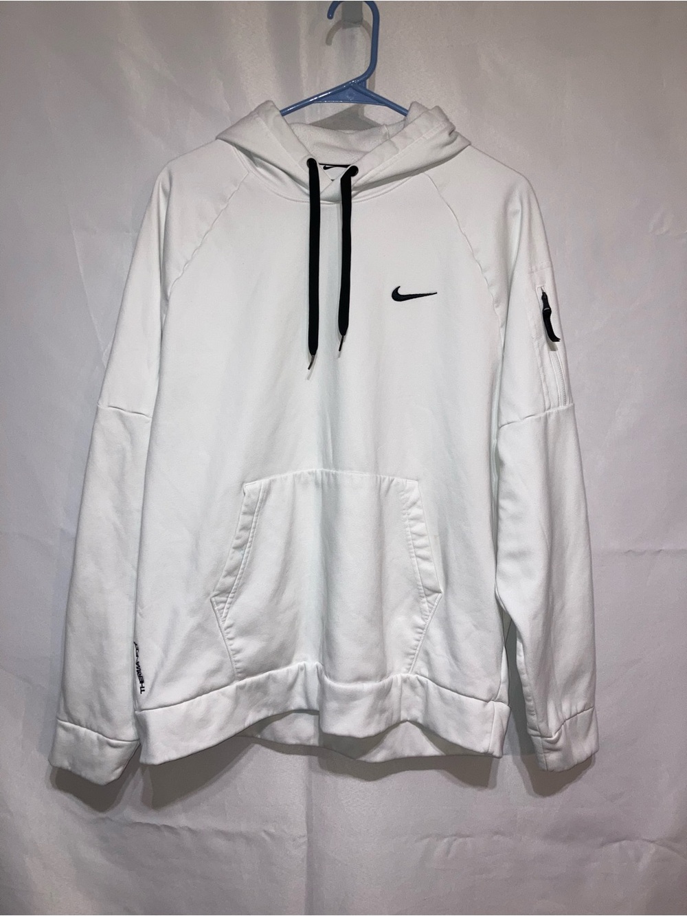 Nike White Performance Hoodie with Black Accents